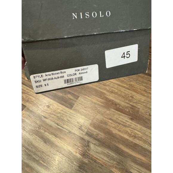 Nisolo Ama Woven Leather Mule slides 9.5 Almond - Picture 8 of 8